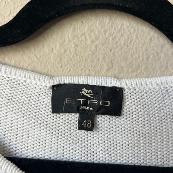 Etro Milano White Knit Tank Top Size IT 48 - Picture 4 of 4